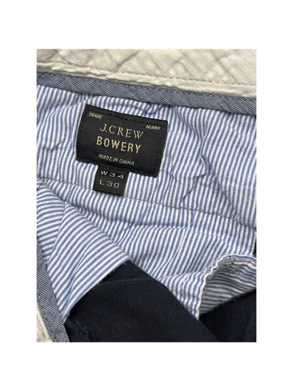 J. Crew Bowery Classic Fit Mens Flat Front Chinos 34x30 Navy - Picture 5 of 13